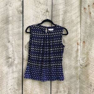 Calvin Klein | blue ruched neck tank top